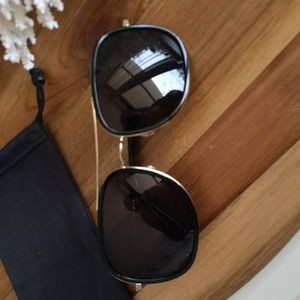 Moncler Black and Gold Sunglasses